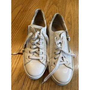 Nero Giardini 39 Women’s Sneakers White Gold Designer Italian Zip